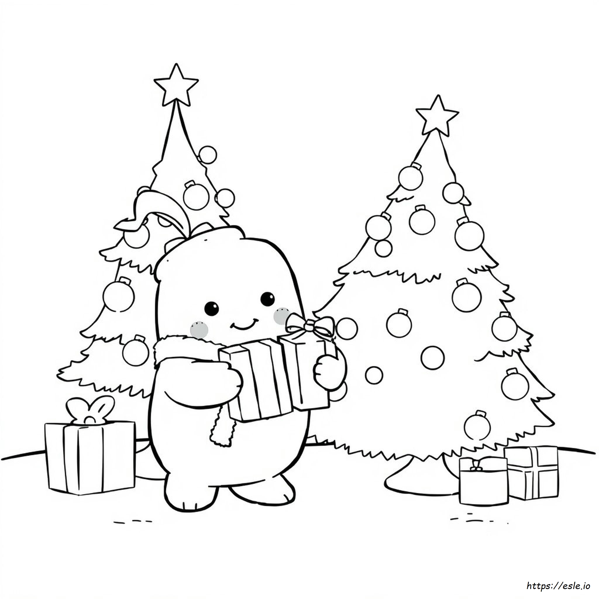 Gambar Mewarnai Squishmallow Natal