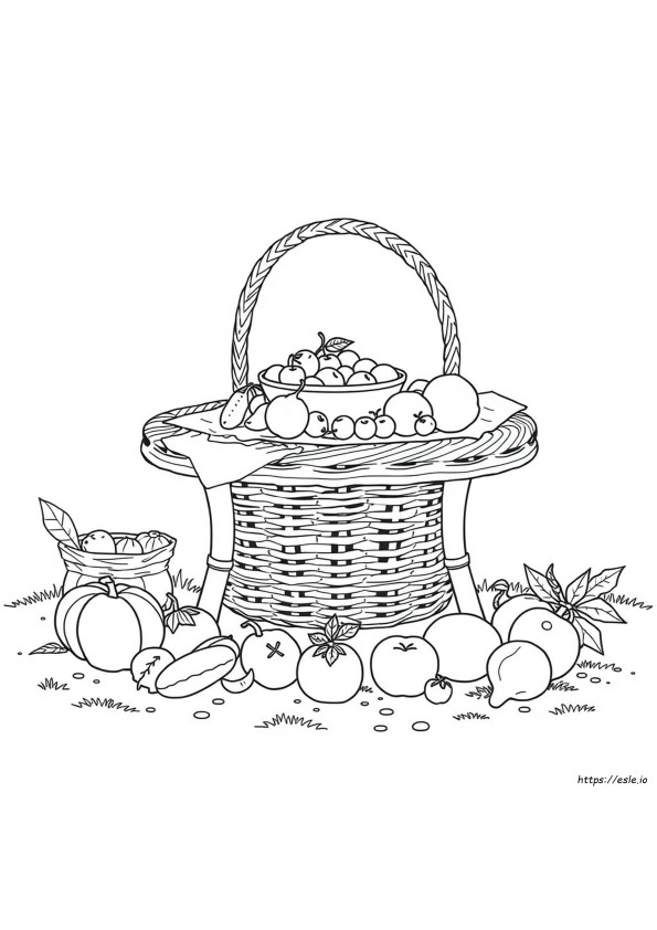 Picture Of Fruit Basket For Coloring