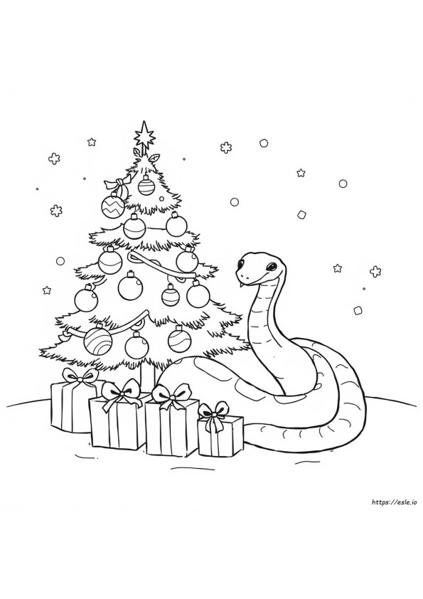Coloriage Serpent De Noël