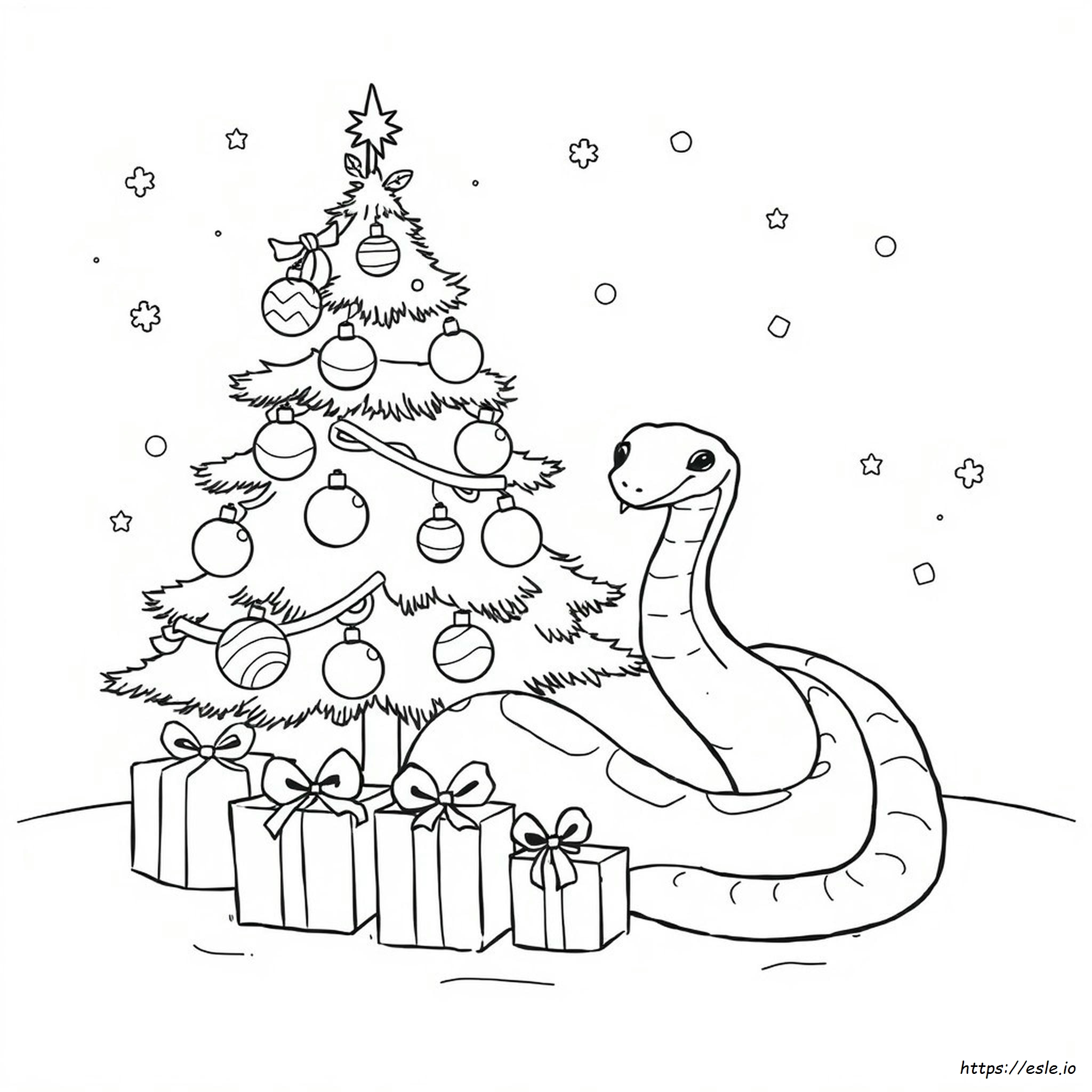 Christmas Snake Coloring Page