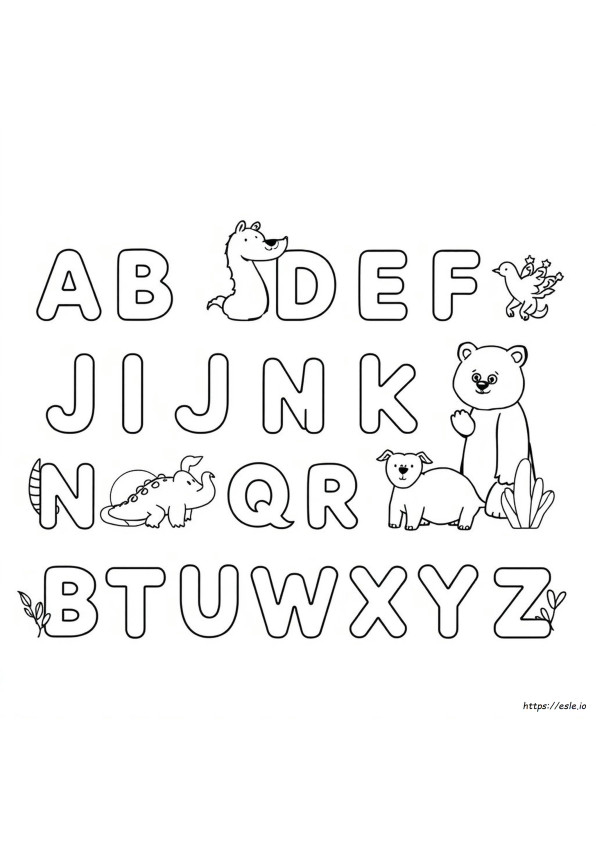 Animal Alphabet Letters Coloring Pages