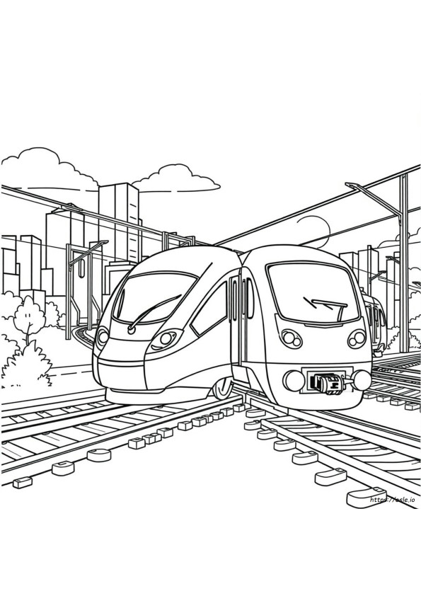 Bullet Train Realistic Train Colouring Page