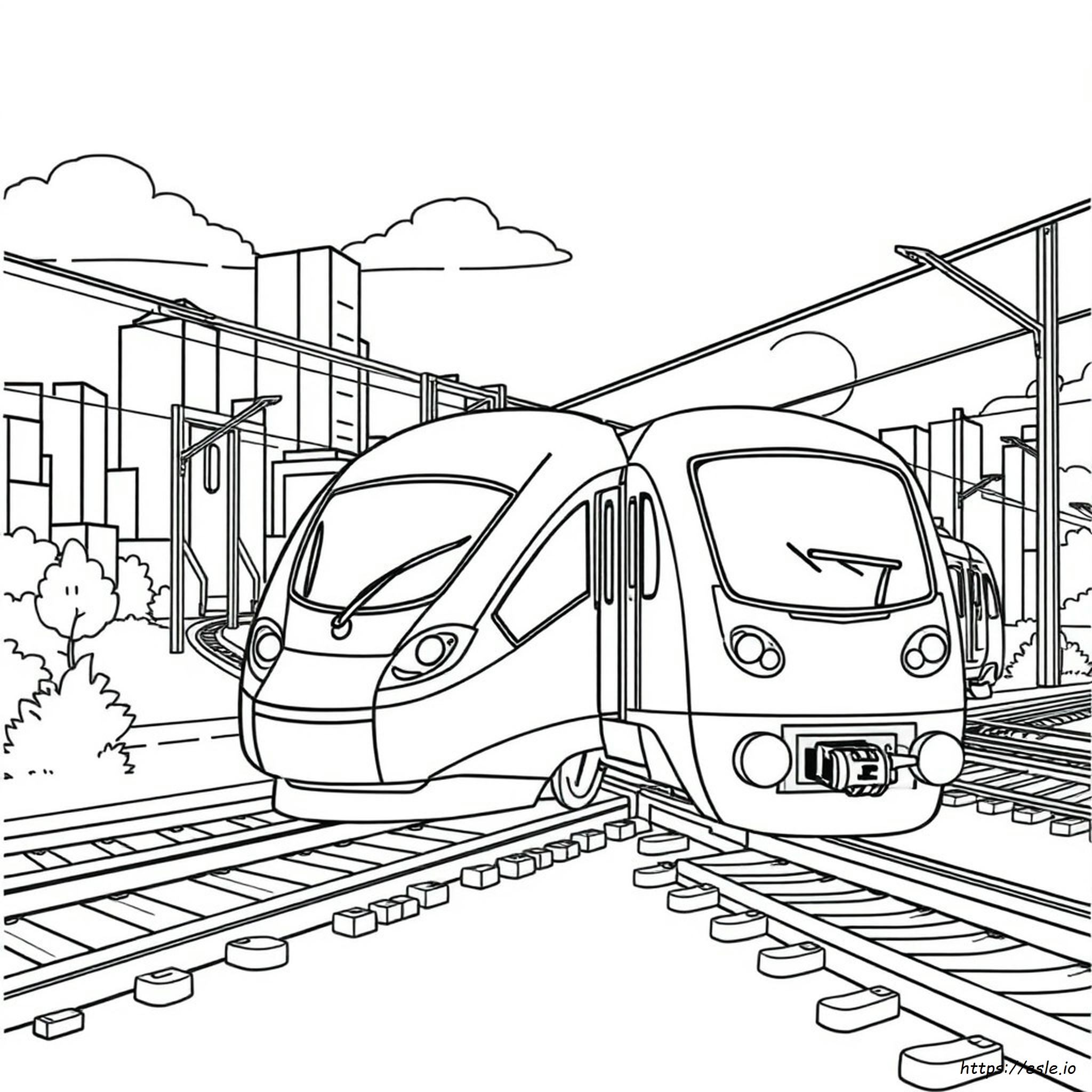 Kereta Peluru Realistis Gambar Mewarnai
