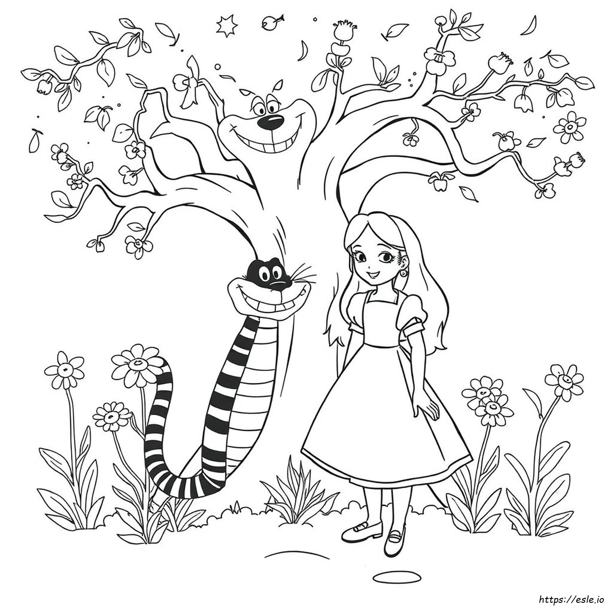 Alice In Wonderland Gambar Mewarnai Yang Dapat Dicetak