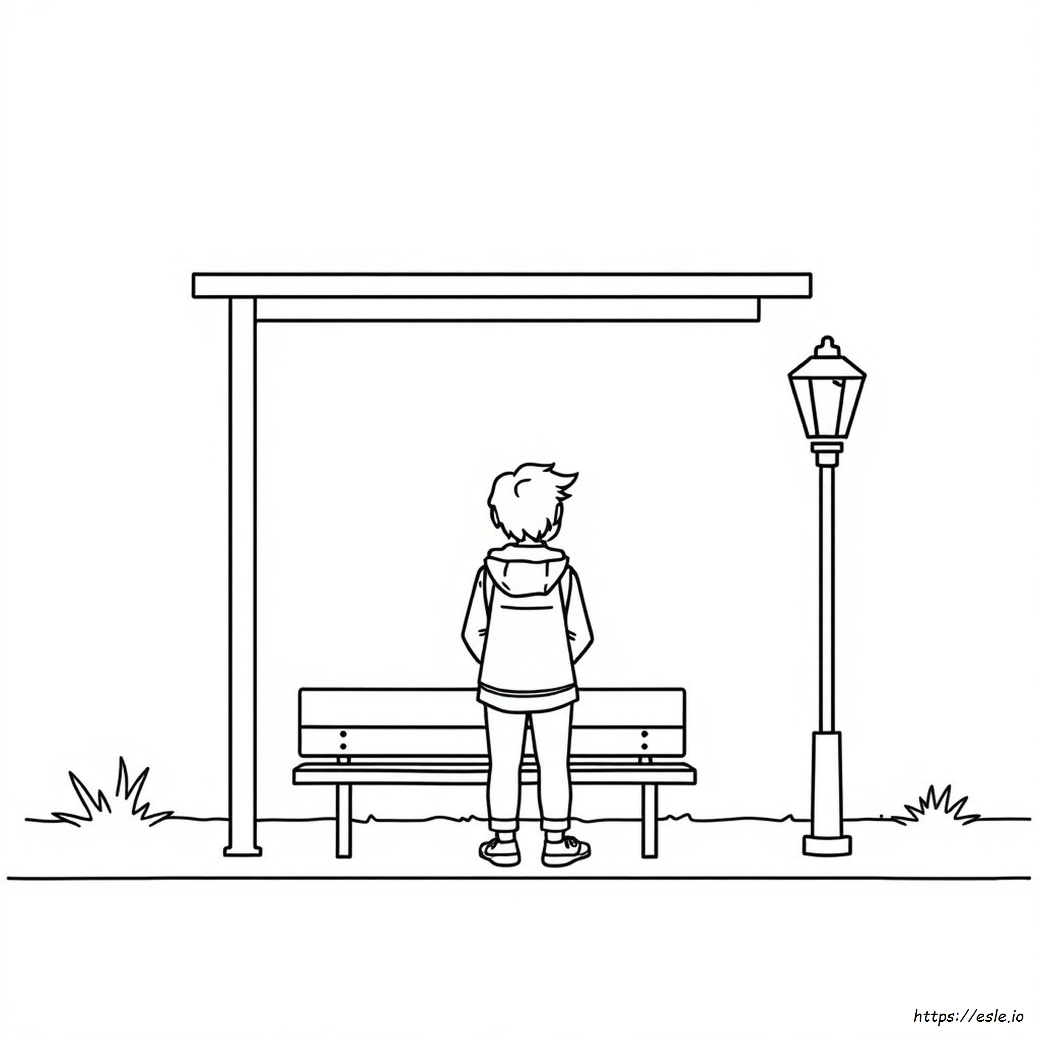 Coloriage Arrêt De Bus