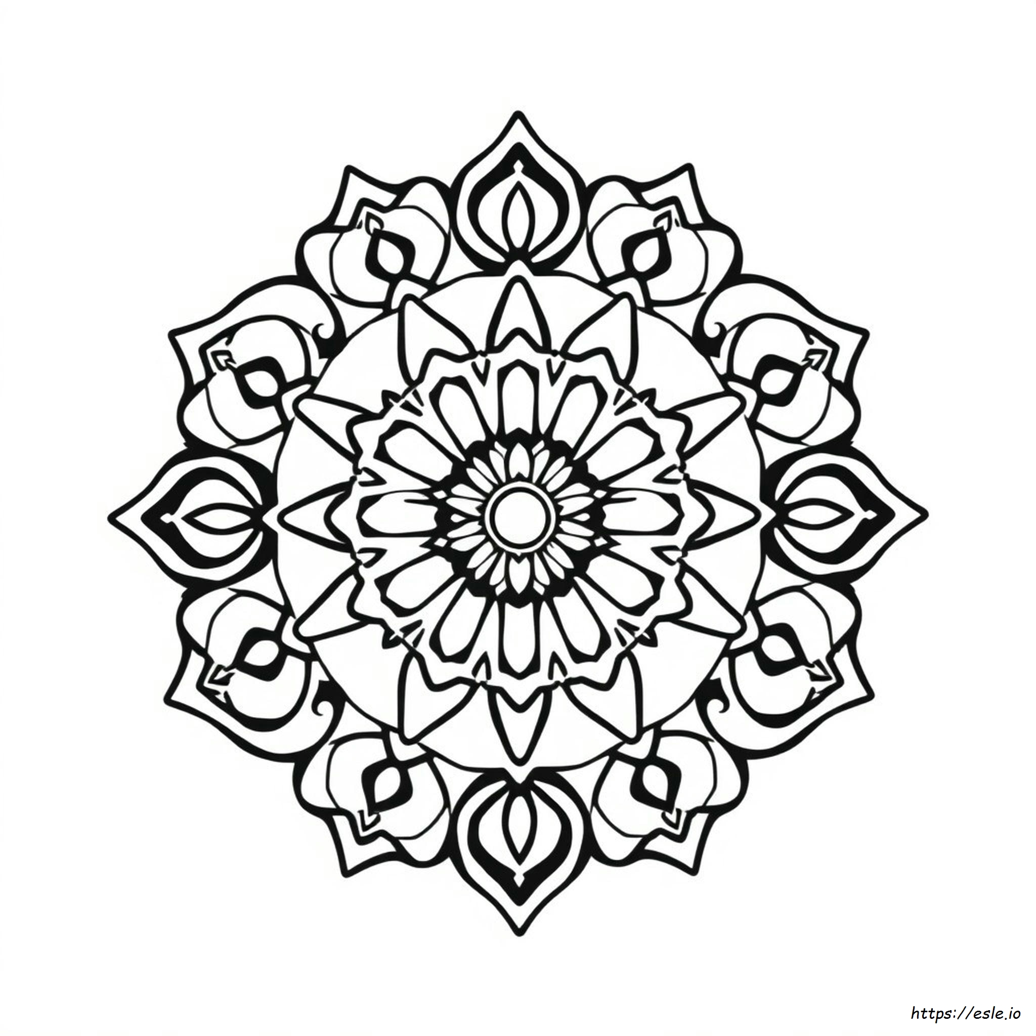 Helppoja Söpöjä Mandala Värityskuva