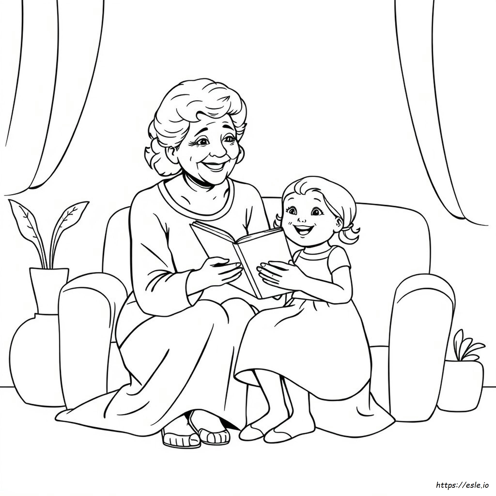 Coloriage Grand-Mère Et Petite-Fille