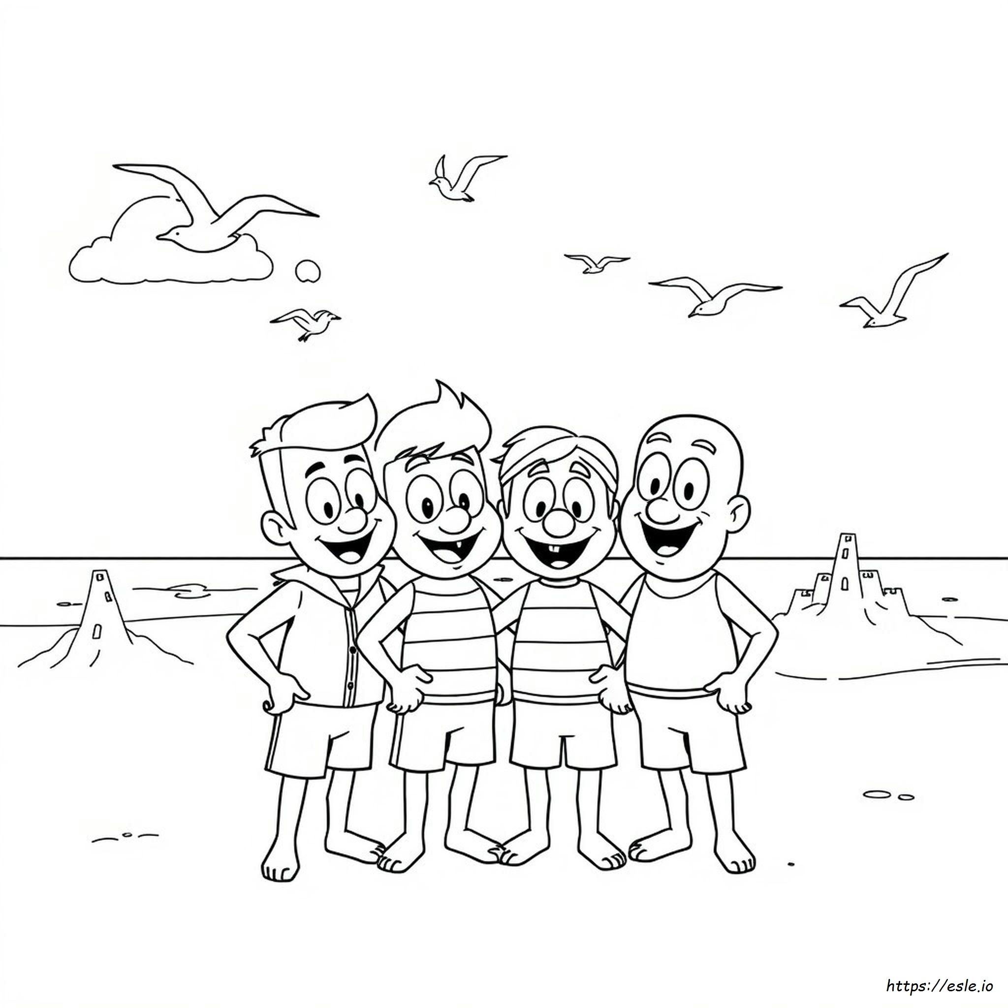 Nicky Ricky Dicky Dan Dawn Gambar Mewarnai