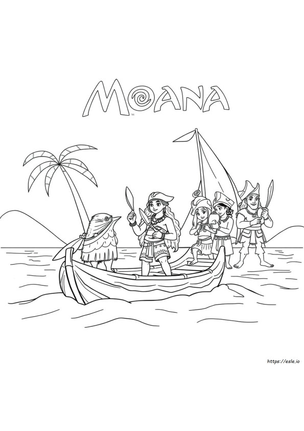 Moana Coconut Pirates Coloring Page