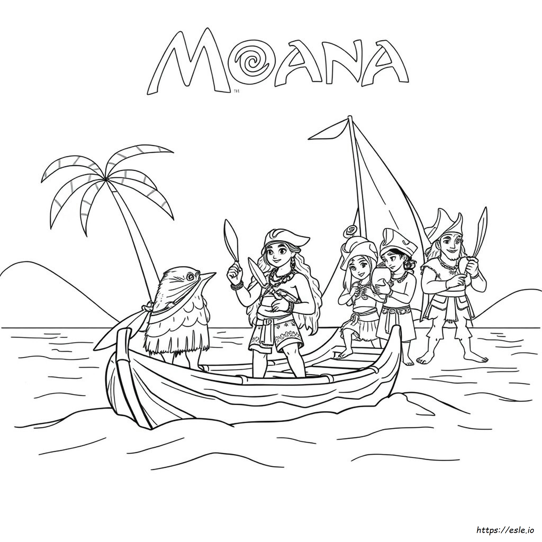 Moana Coconut Pirates Coloring Page