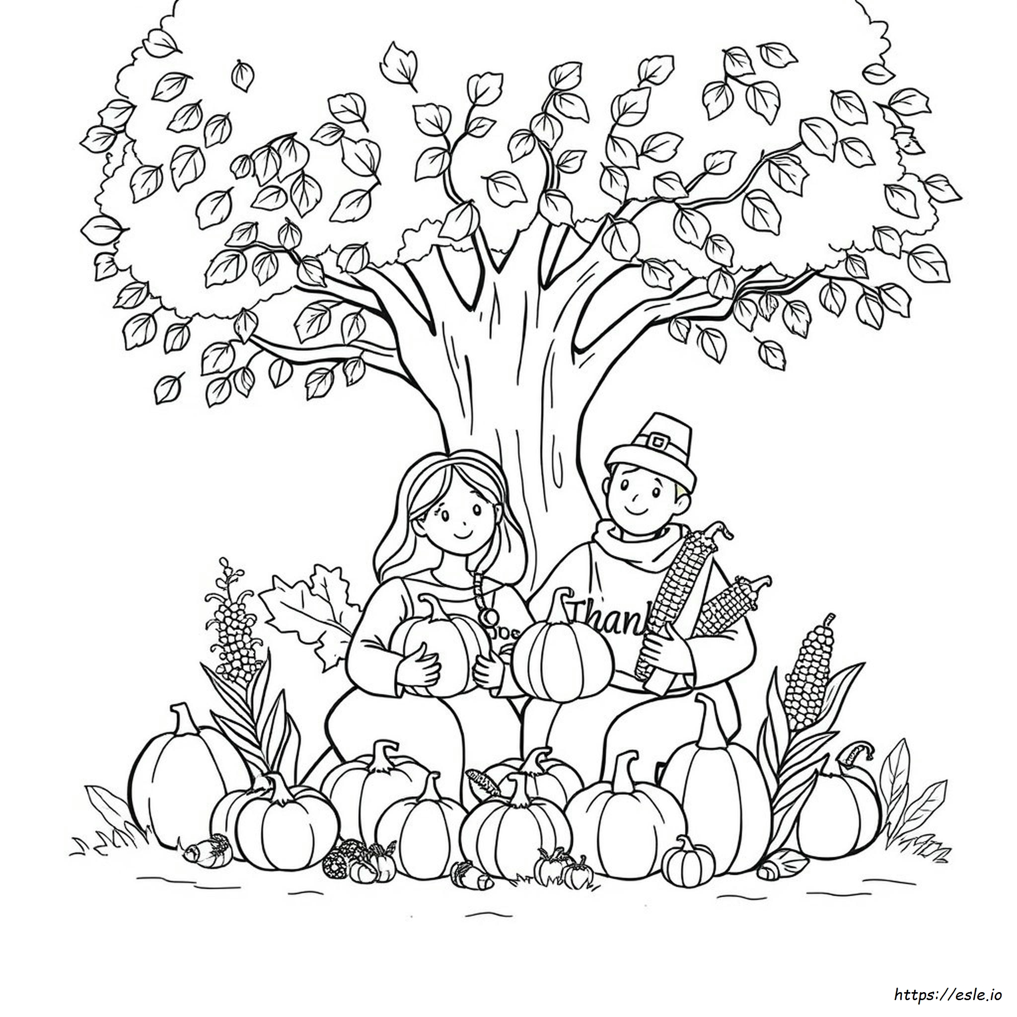 Musim Gugur Dan Hari Thanksgiving Gambar Mewarnai