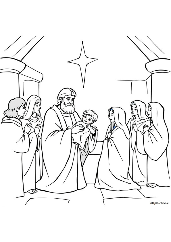 Simeon And Jesus Coloring Page