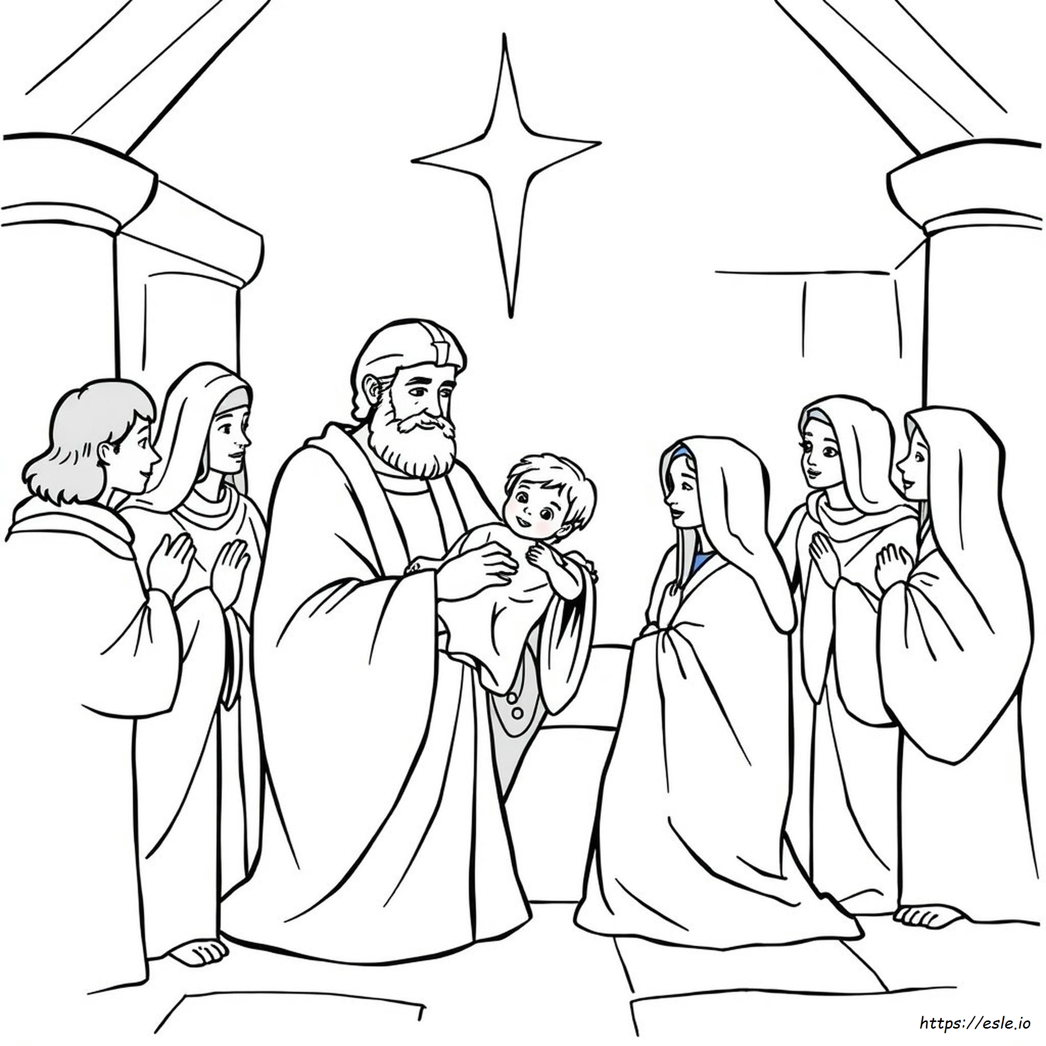 Simeon Dan Yesus Gambar Mewarnai