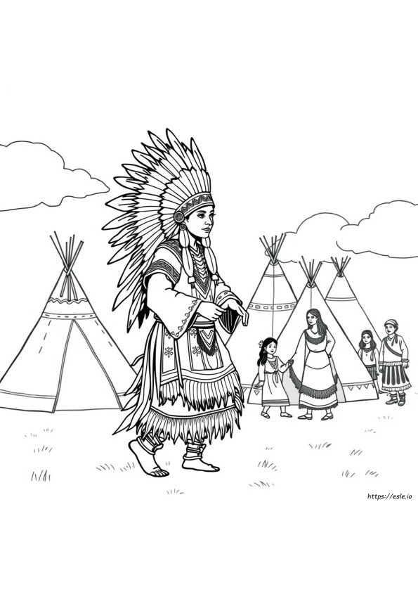 Desene De Colorat Cu Artă Nativă Americană