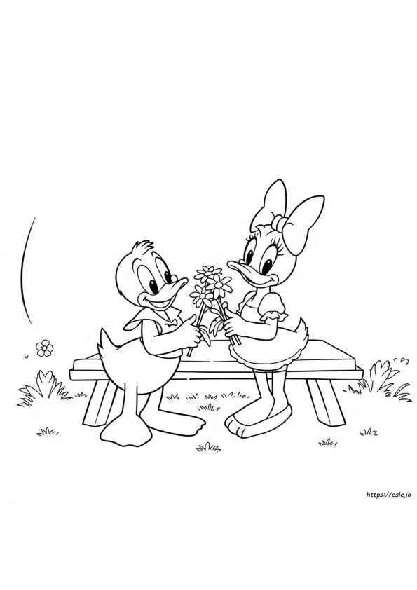 Kolorowanki Kaczor Donald I Kaczka Daisy