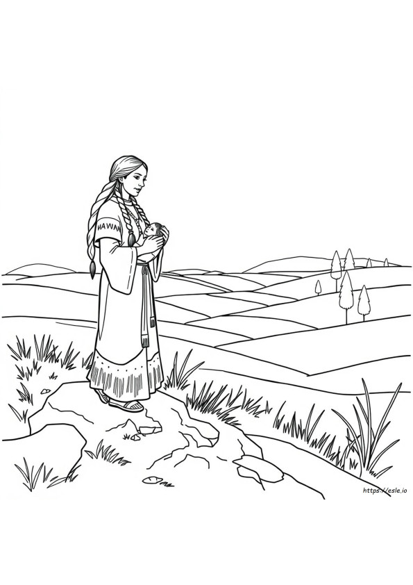 Sacagawea: Disegno Da Colorare