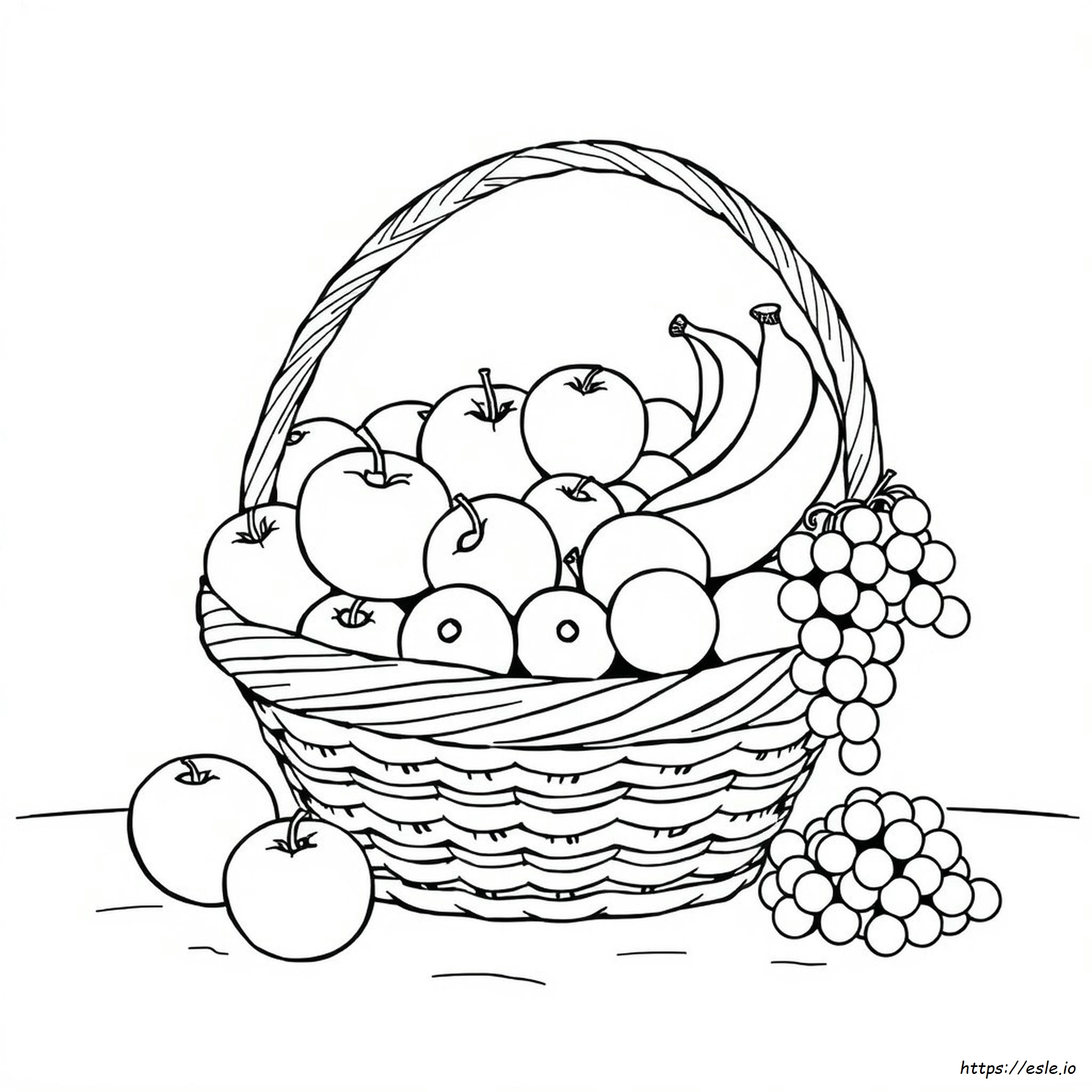 Gambar Mewarnai Keranjang Buah