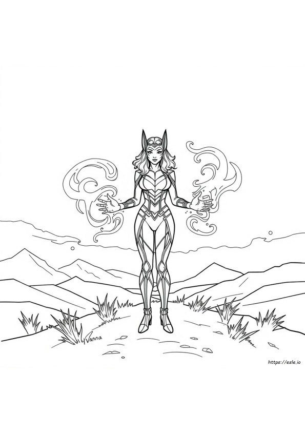 Pagini De Colorat Scarlet Witch