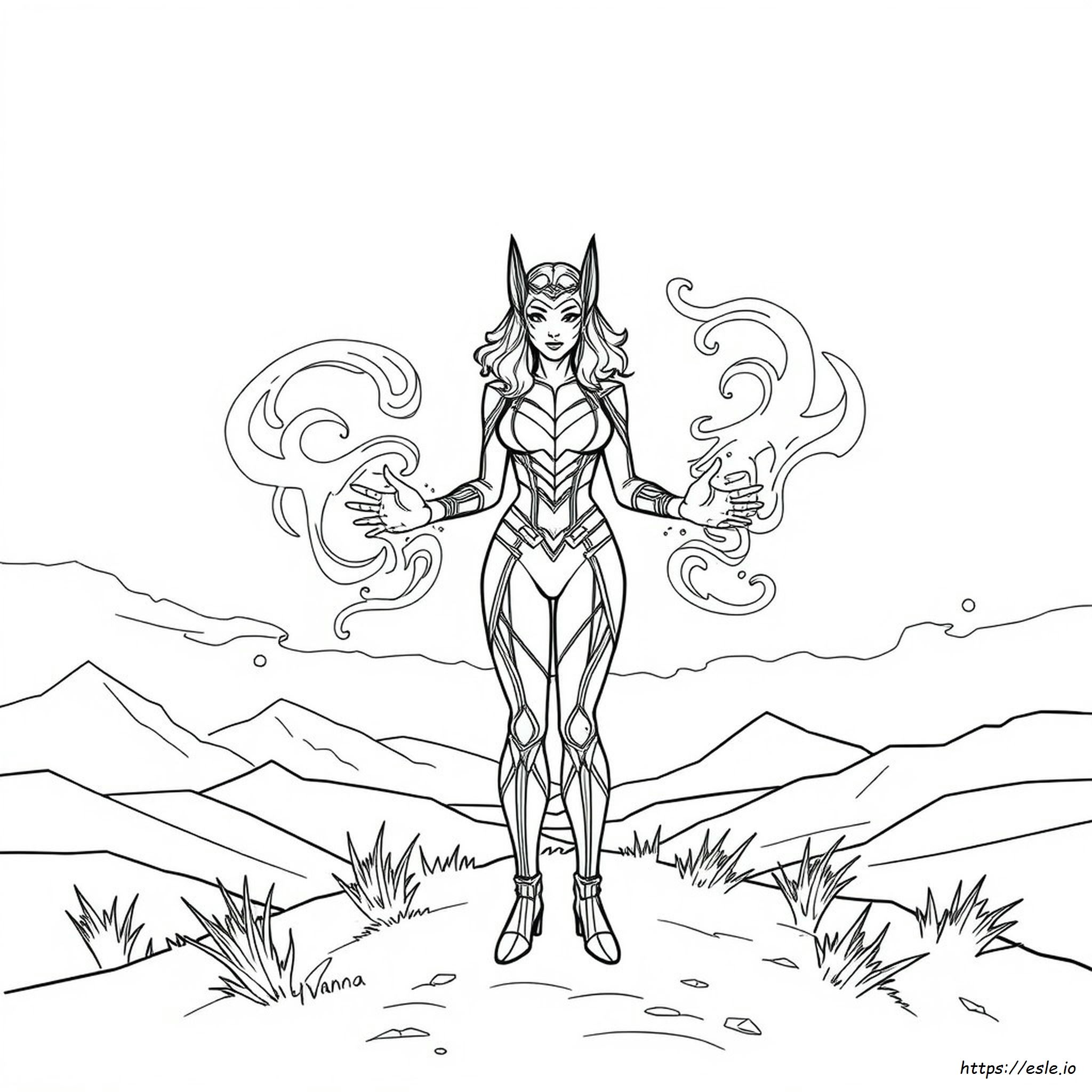 Halaman Mewarnai Scarlet Witch