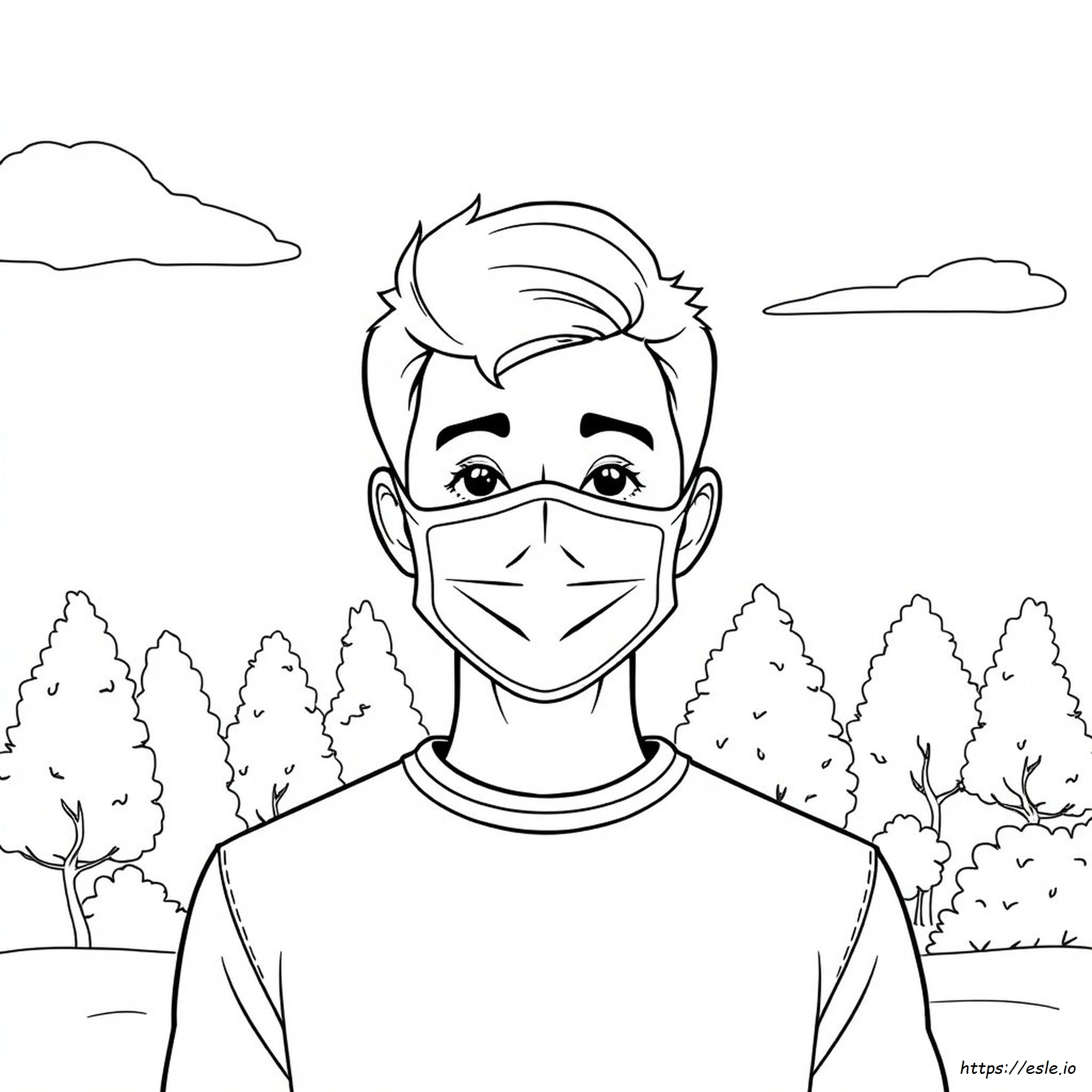 Face Mask Colouring Pages