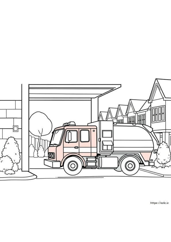 Gambar Mewarnai Truk Sampah