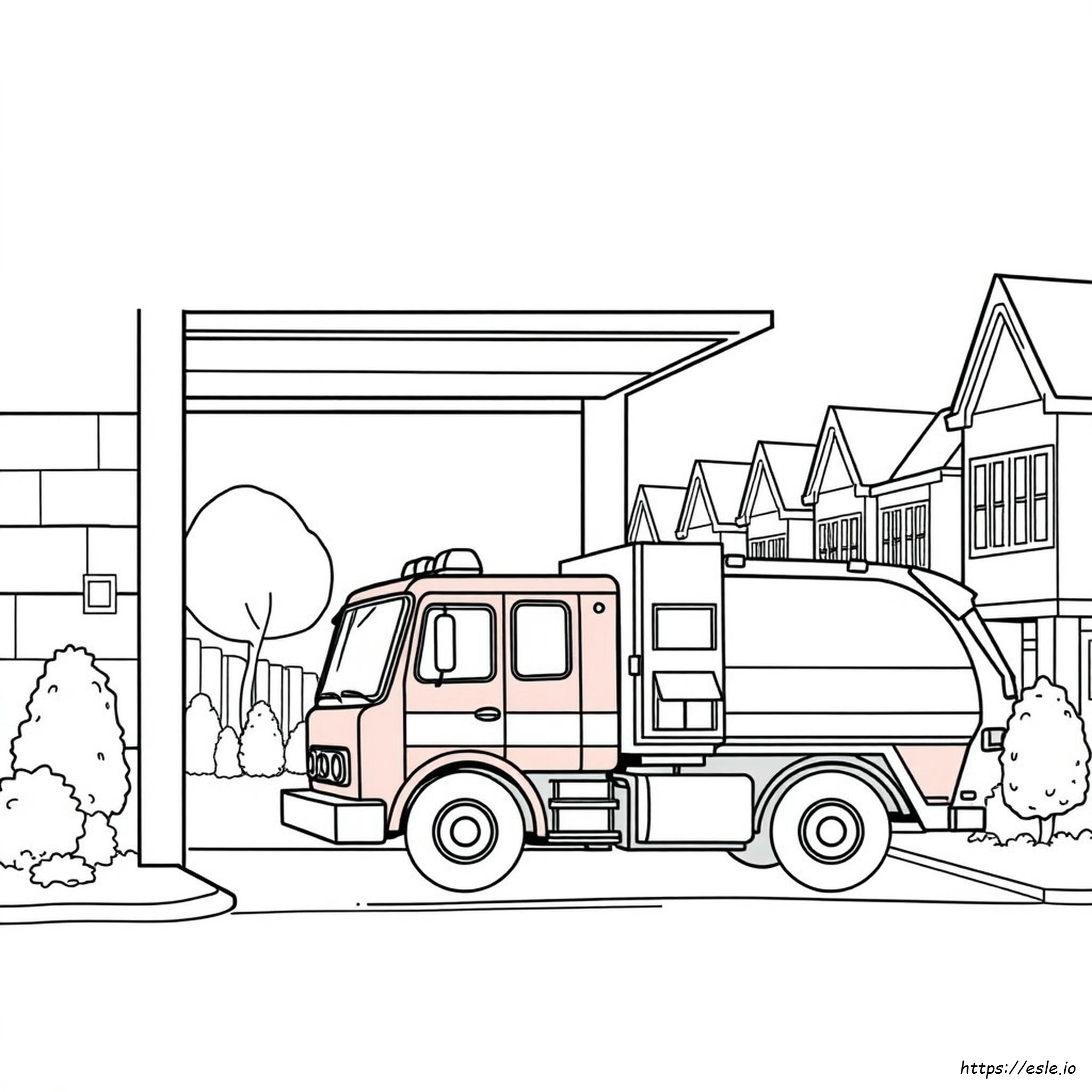 Coloring Page Of A Garbage Truck