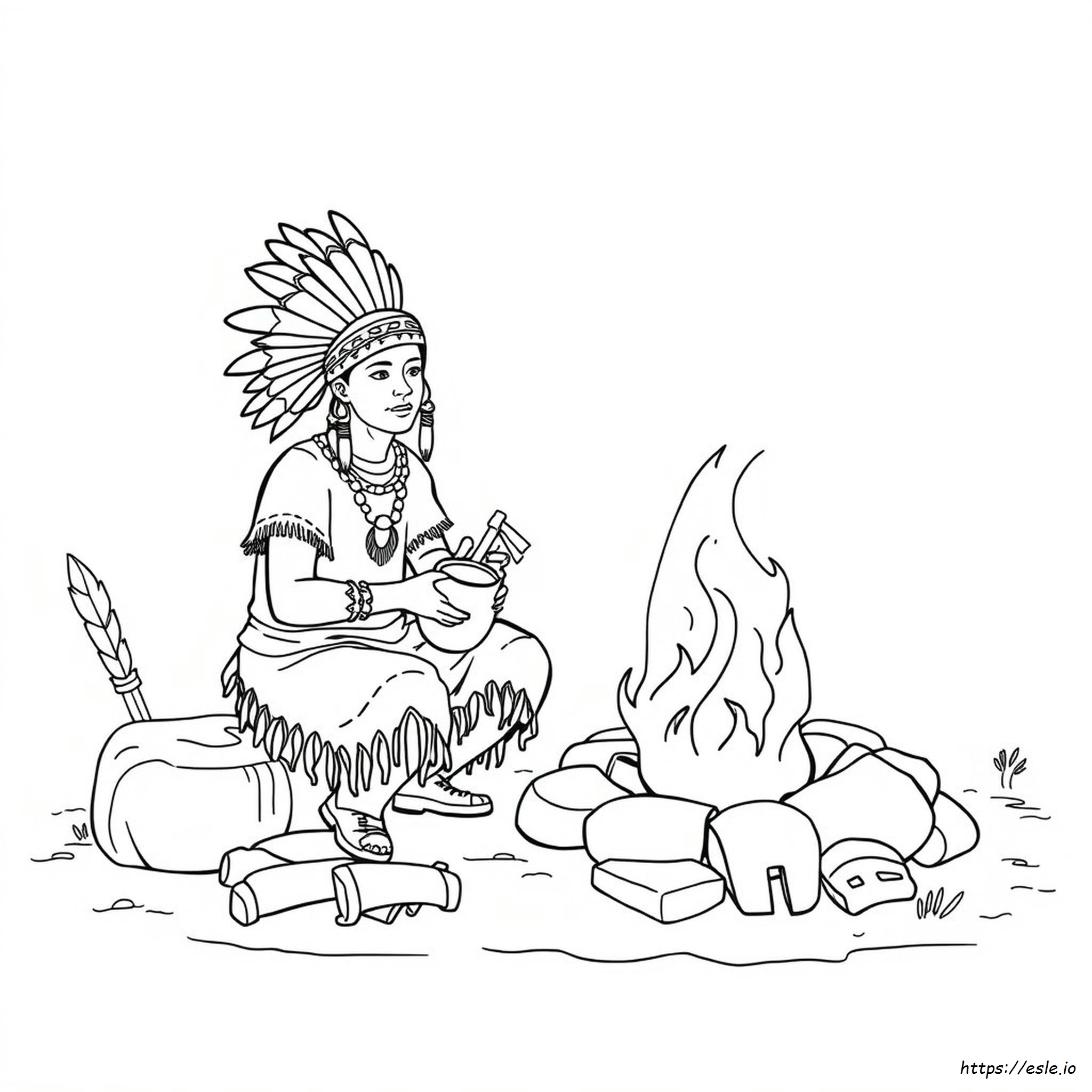 Indianische Töpferwaren Ausmalbilder