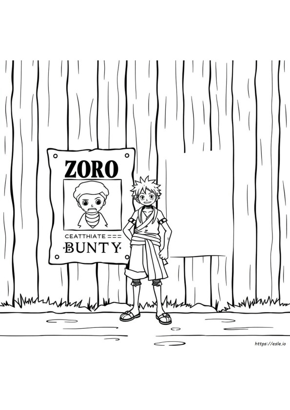 Zoro Wanted Poster Coloring Page