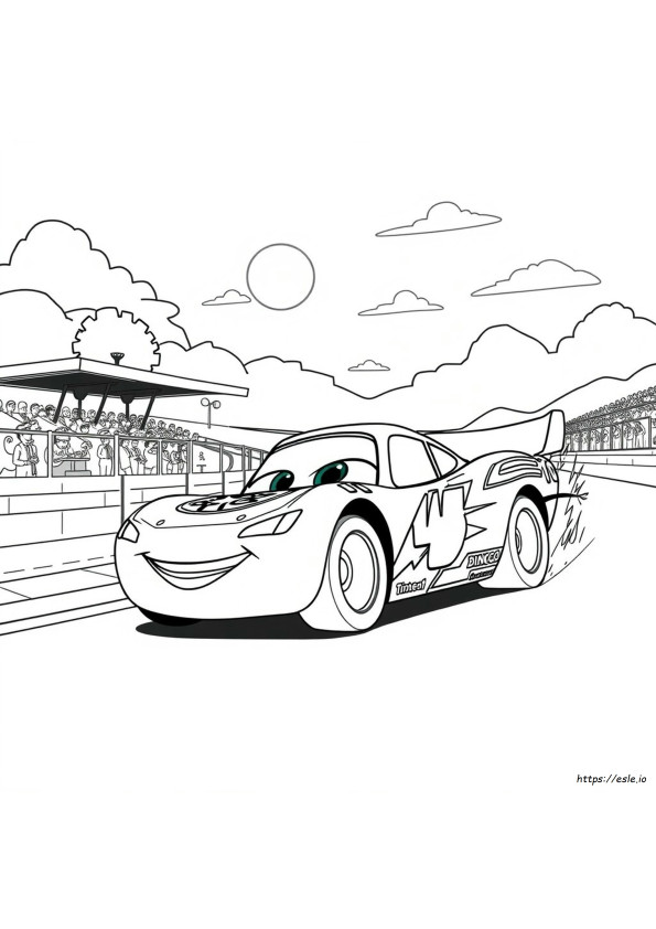 Dinoco Lightning Mcqueen Coloring Page