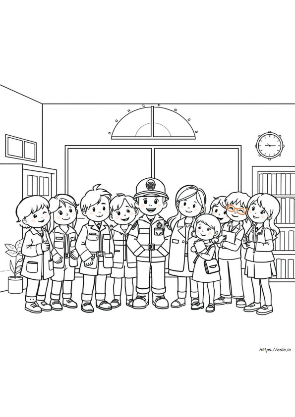 Kindergarten Preschool Community Helpers For Coloring