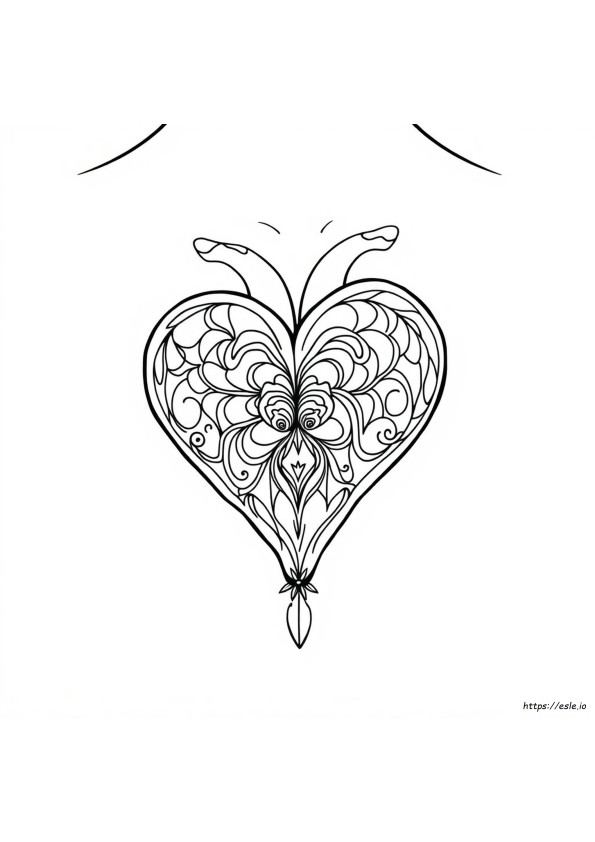 Heart Tattoo Coloring Pages