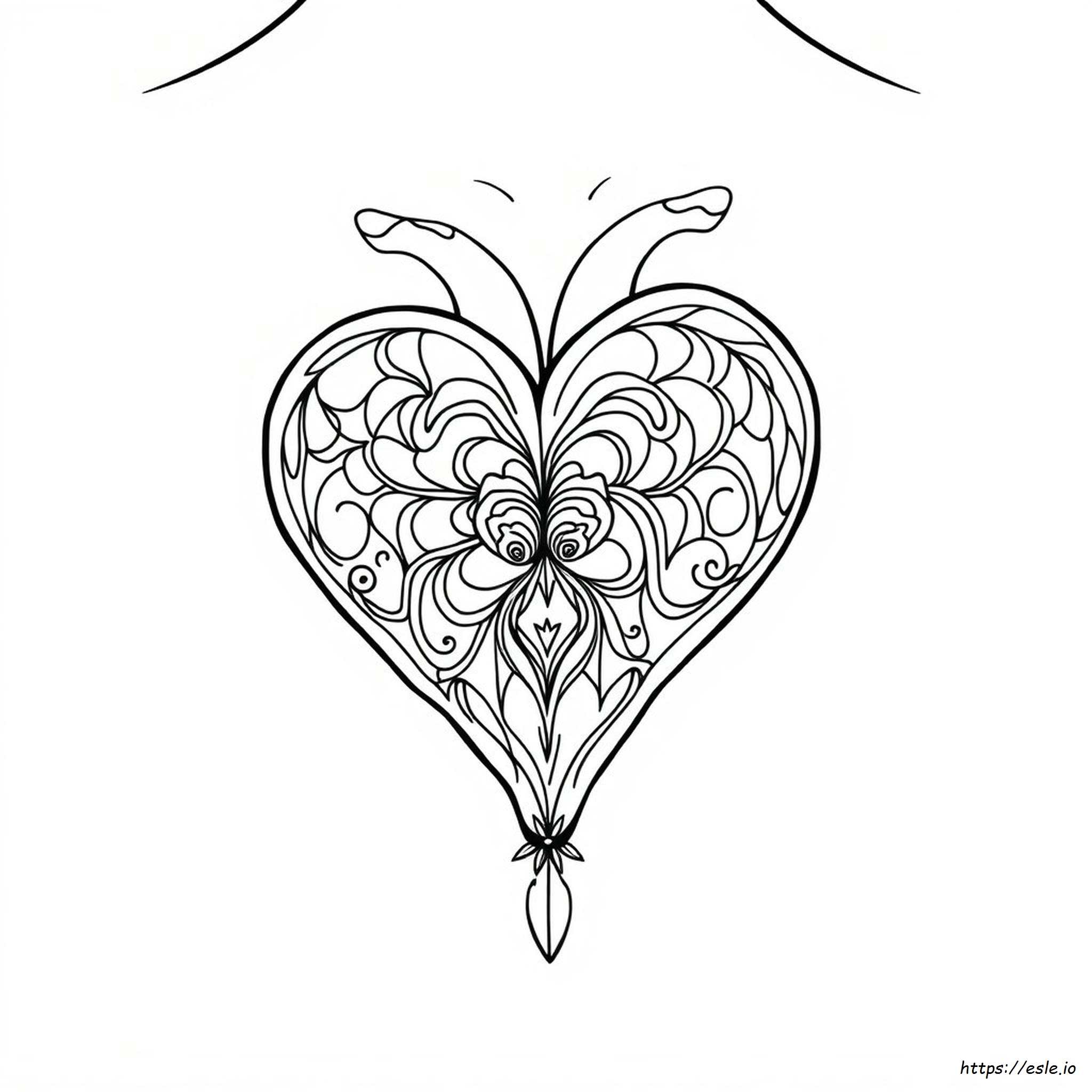 Desenho De Tatuagem De Coração Para Colorir