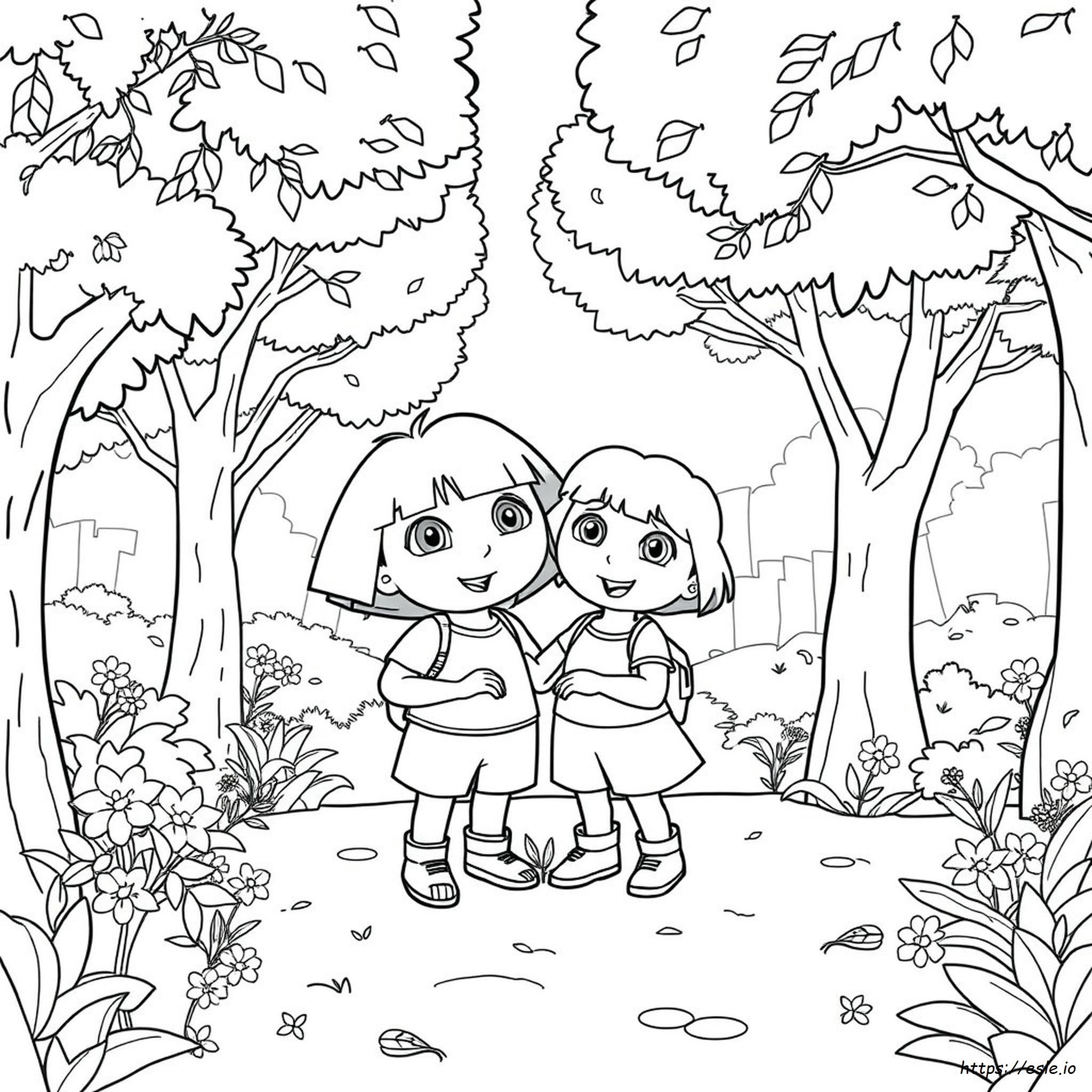 Dora And Boots Colouring Pages