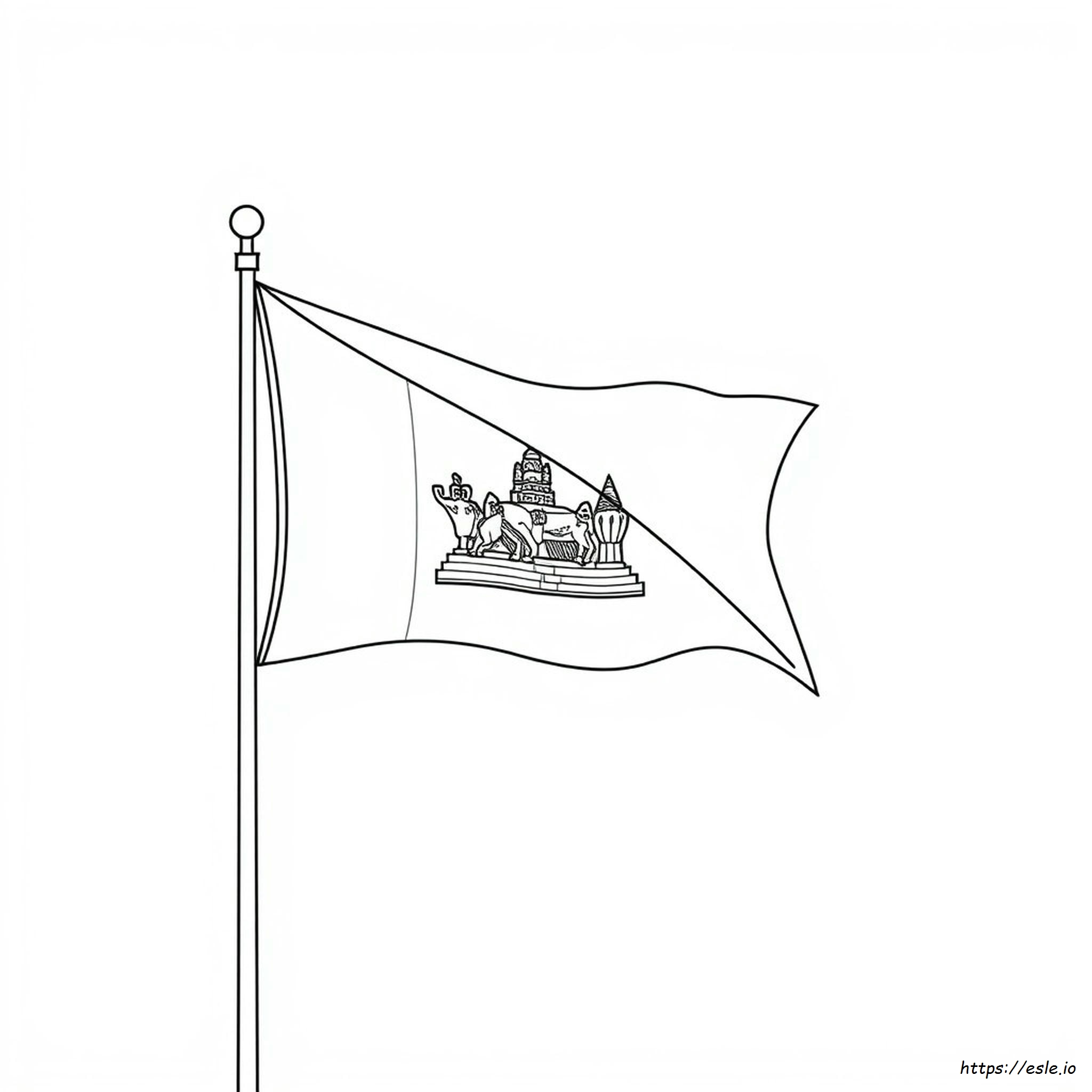 Bendera Kamboja Mewarnai Gambar
