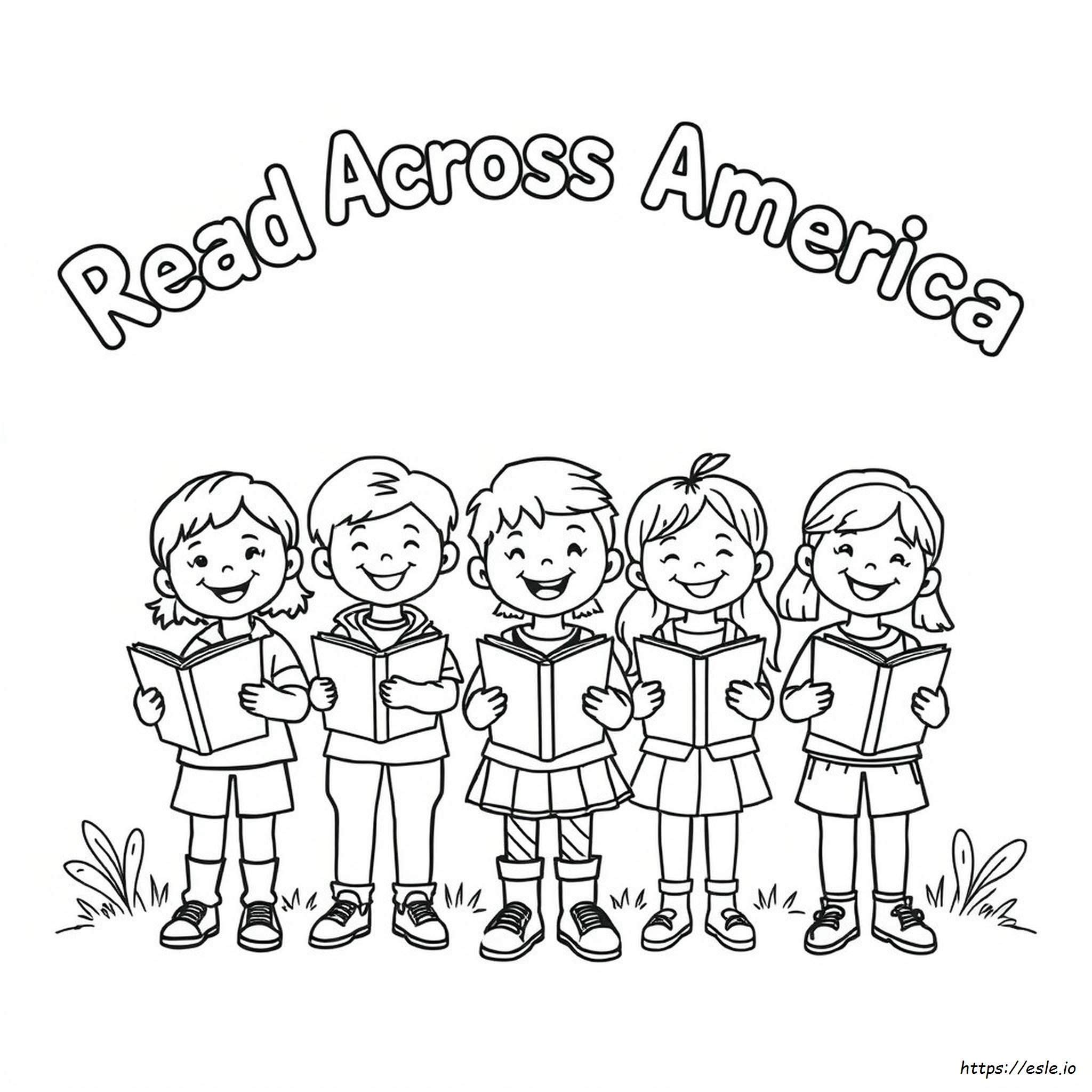 Gambar Mewarnai Baca Lintasi Amerika Untuk Anak