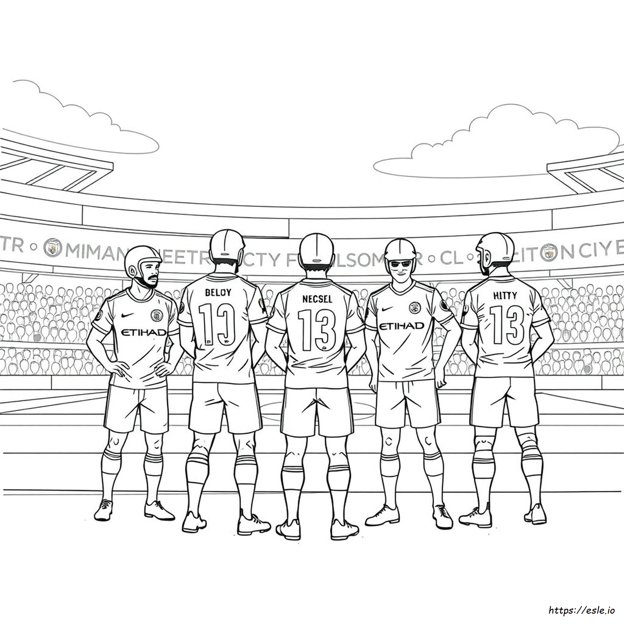 Manchester City Players Colouring Pages