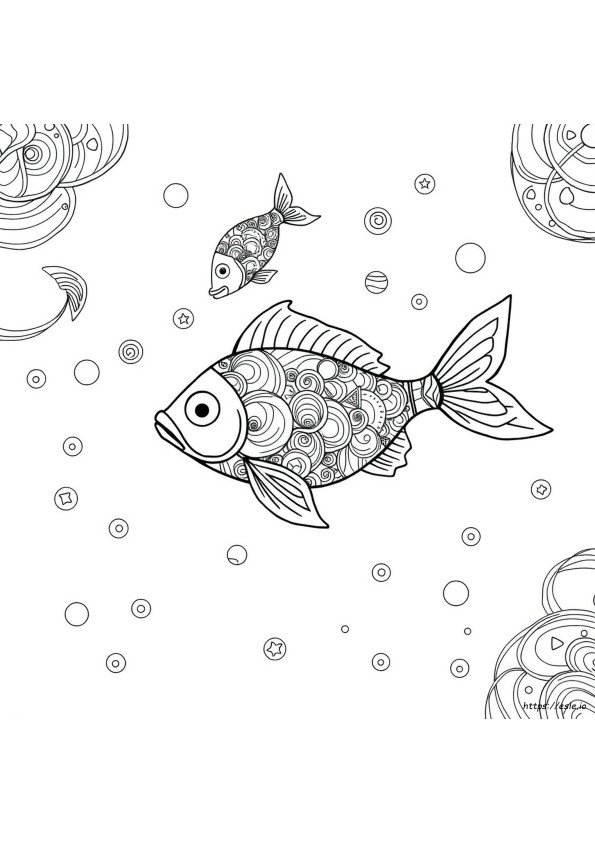 Zentangle Vis Kleurplaat