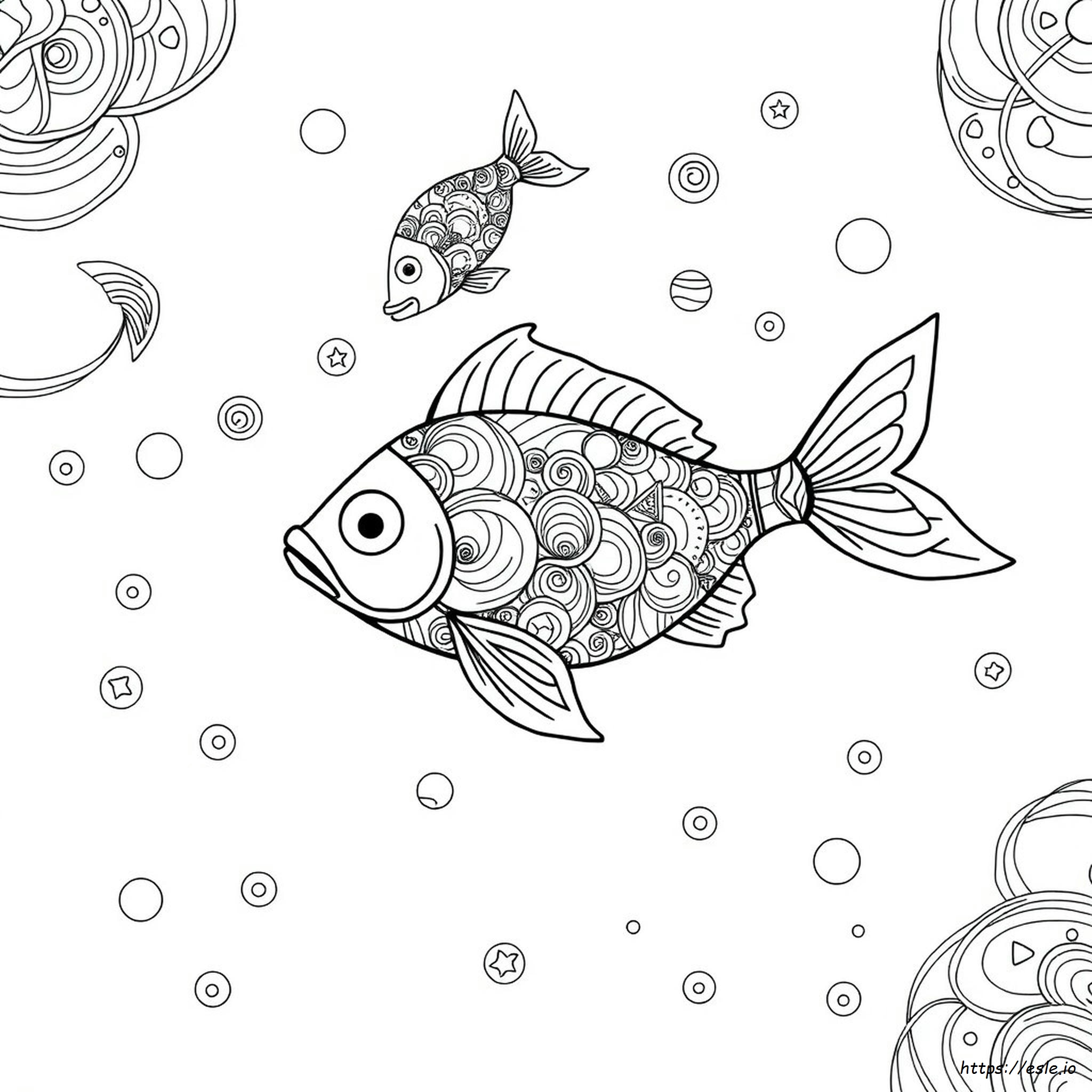 Zentangle Vis Kleurplaat kleurplaat