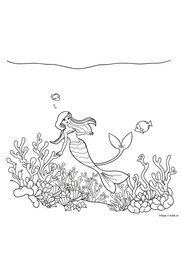 Mermaid Colouring Sheet