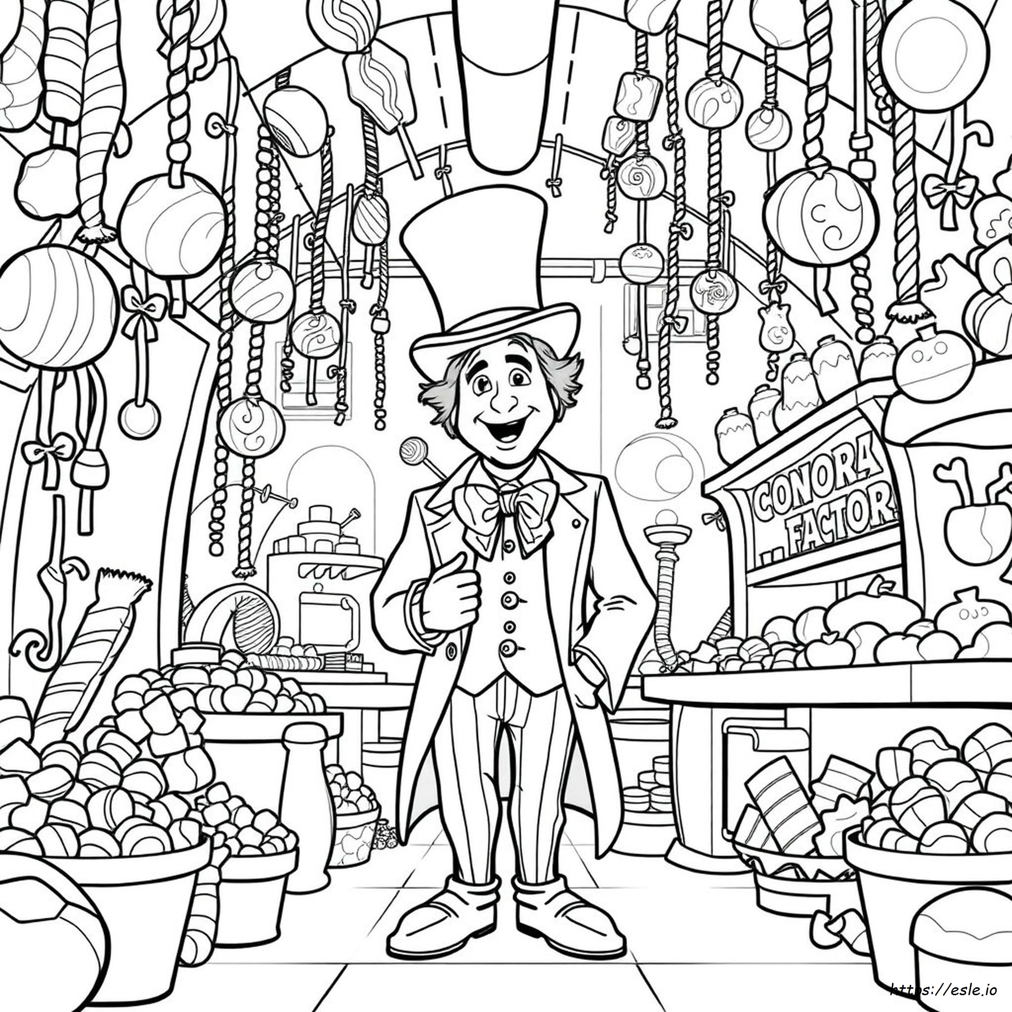 Wonka Chocolate Willy Wonka Candy Scene Coloring Page
