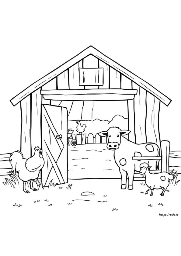 Barn And Animals Coloring Pages