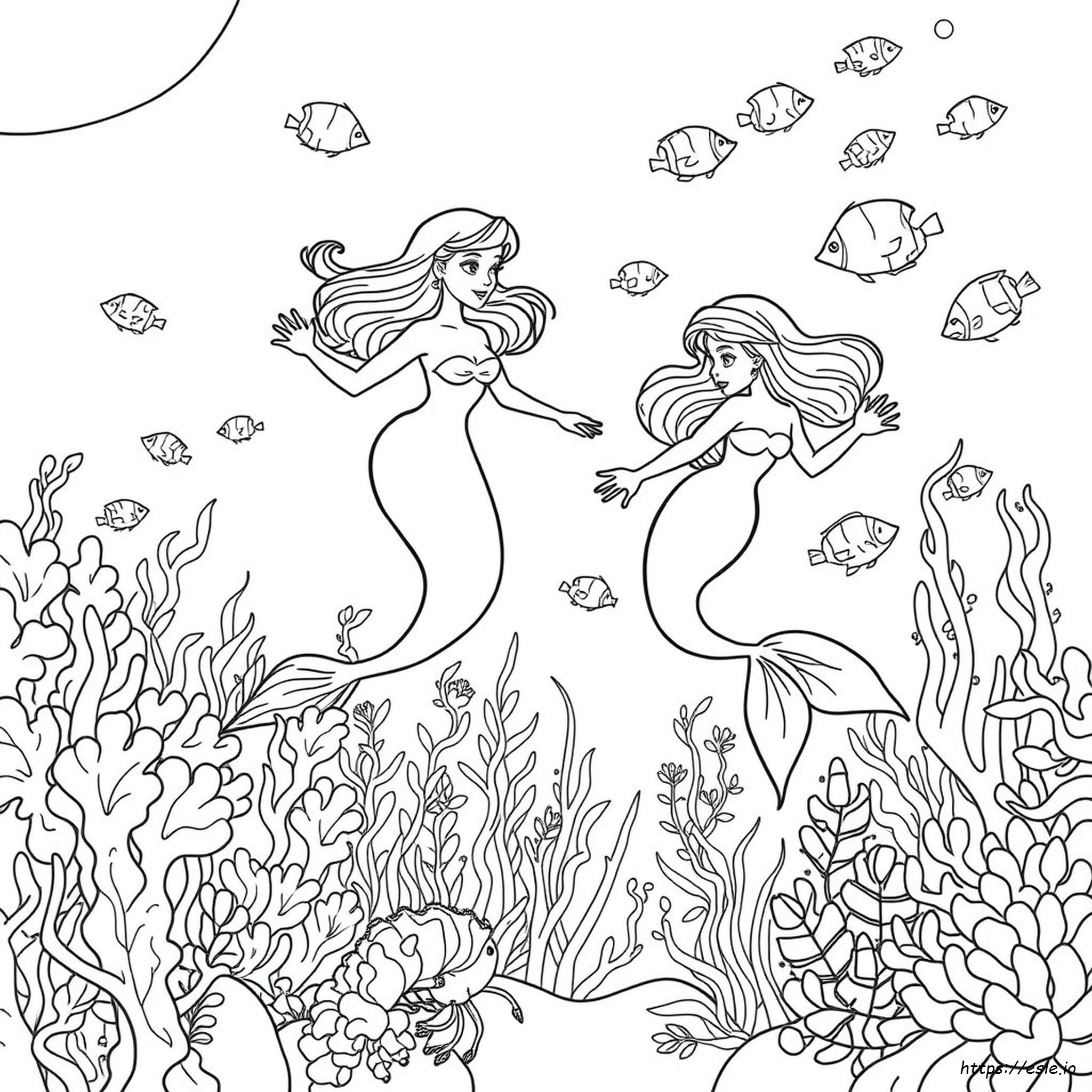 Realistic Mermaid Colouring Pages