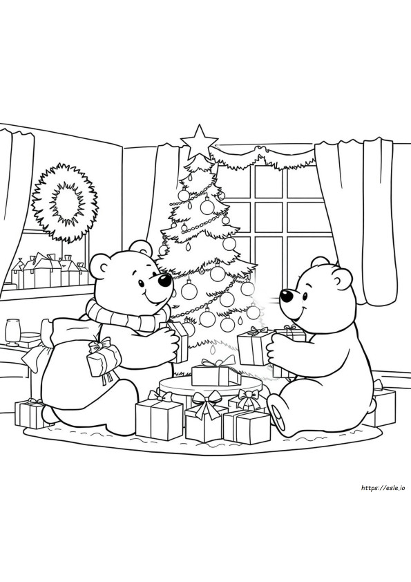 Urșii Berenstain De Crăciun De Colorat