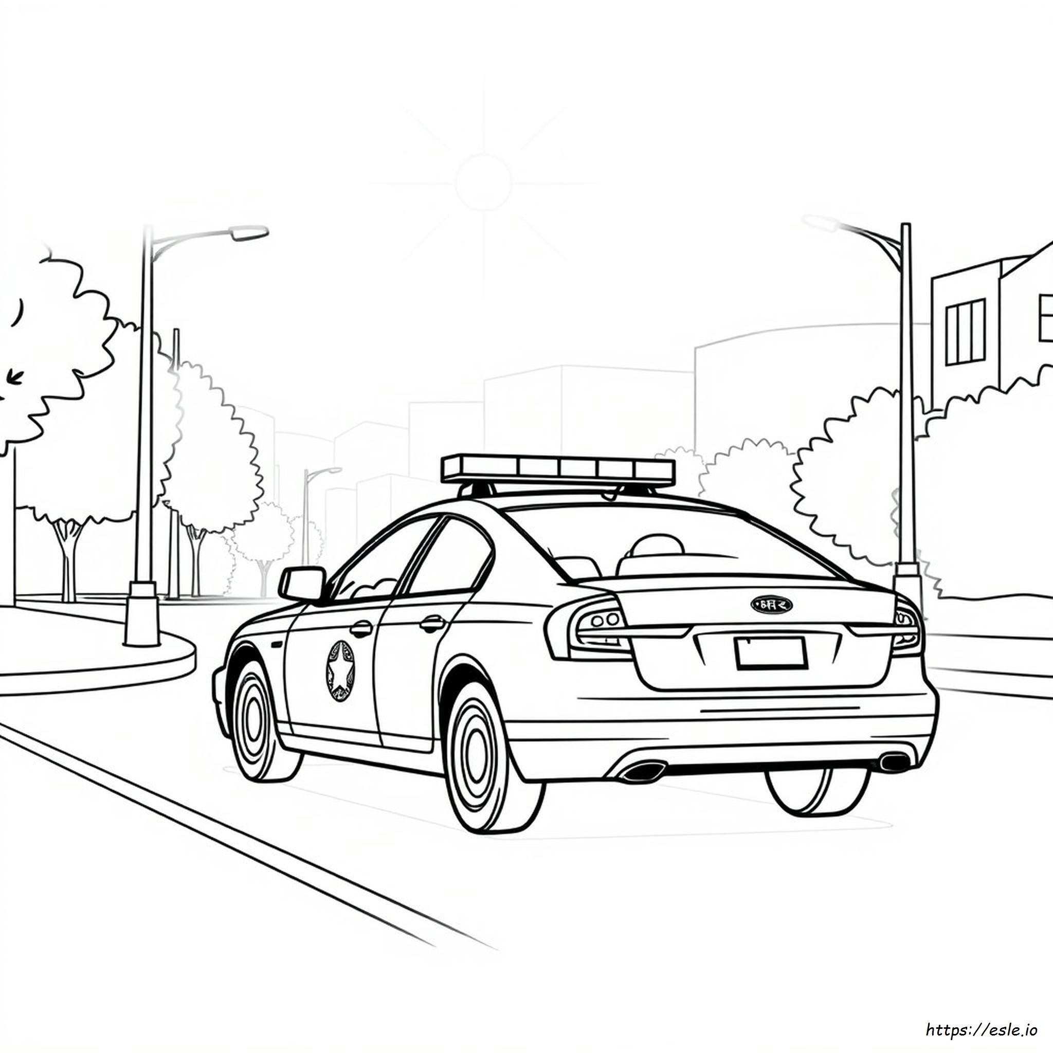 Realistic Police Car Coloring Pages