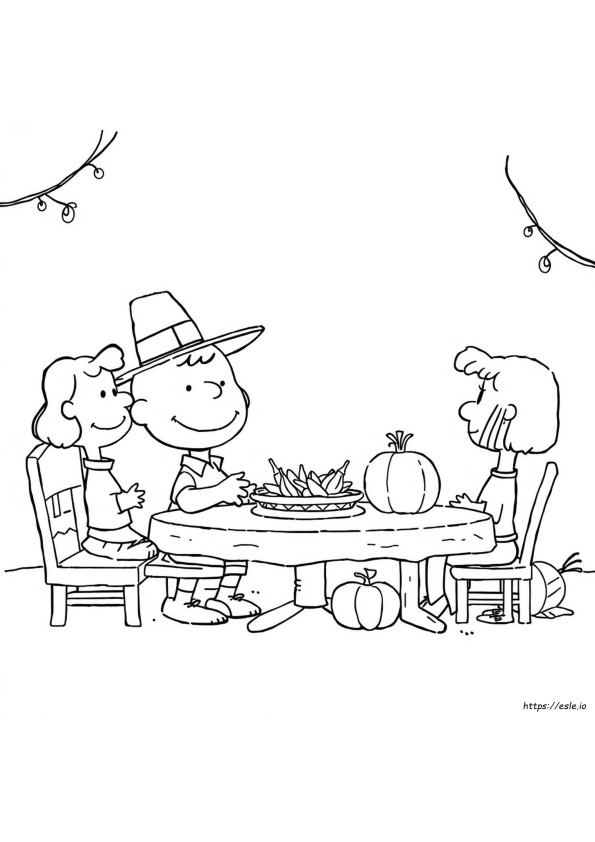 Coloriages Charlie Brown Thanksgiving À Imprimer Gratuit Pdf