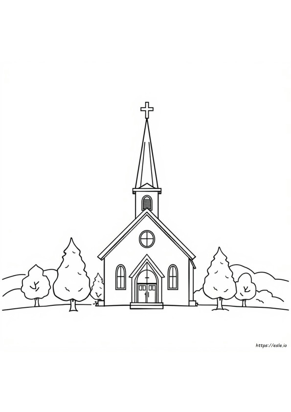 Coloring Page Of Church