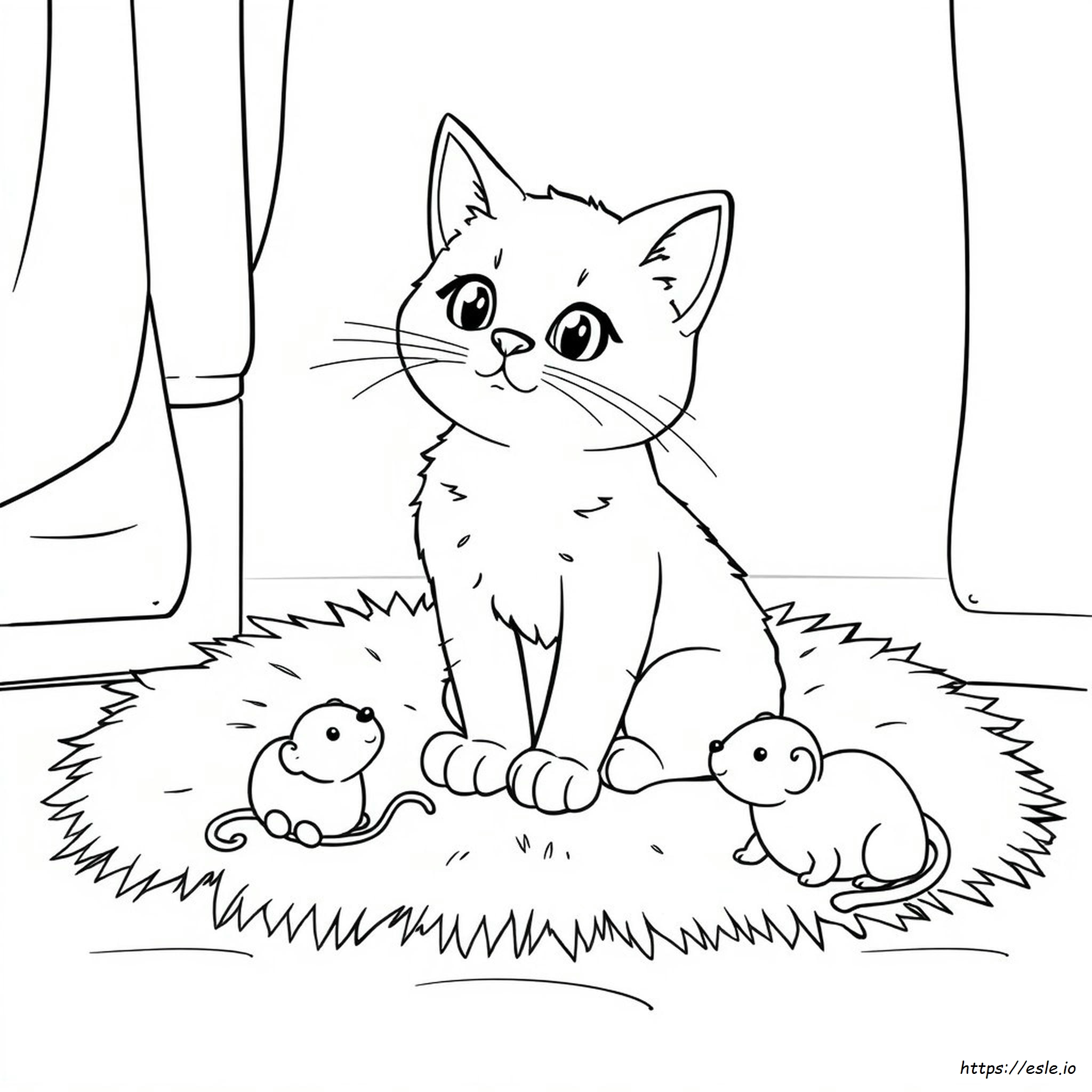 Gambar Mewarnai Kucing - Halaman Untuk Dicetak
