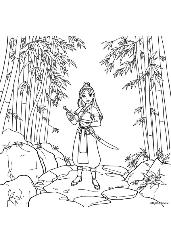 Princesa Disney Mulan Para Colorir