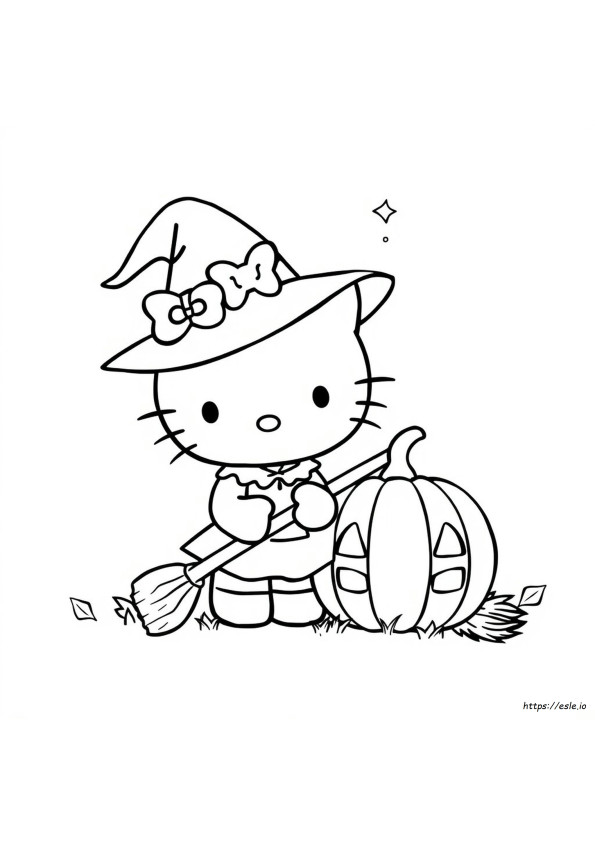 Hello Kitty Halloween Värityskuva