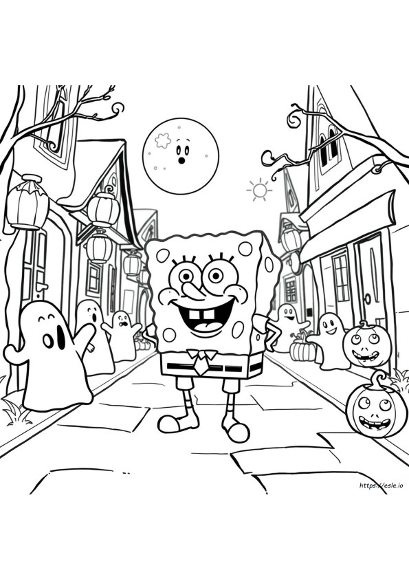 Printable Spongebob Halloween Coloring Pages